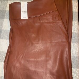 New York & Company Brown Leather Leggings
